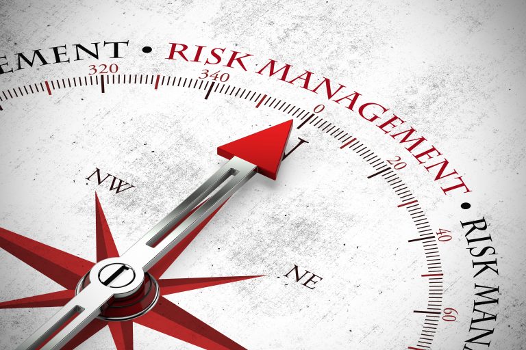 Arrow,Points,To,Risk,Management,Slogan,On,Compass,(3d,Rendering)